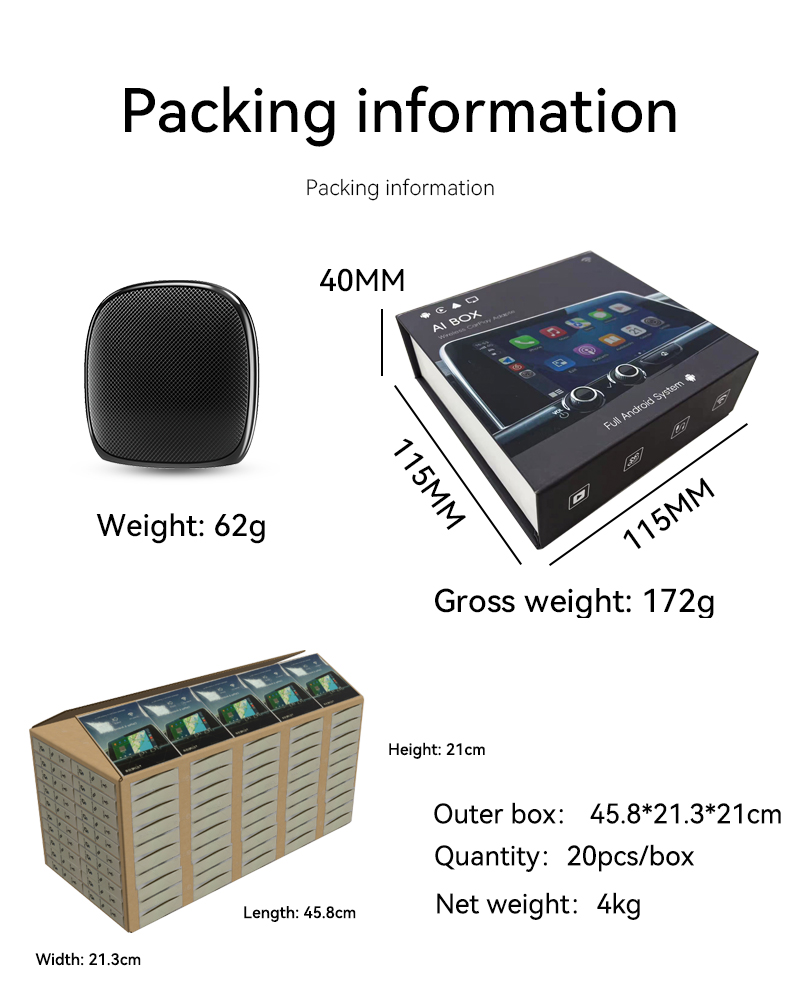 Qualcomm 6225 8 Core 4G+64G Wireless CarPlay Ai Box Adapter