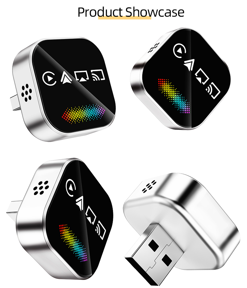 Wireless 4 in 1 CarPlay Adapter Android Auto Mirror Link CarPlay Dongle Plug and Play for Car