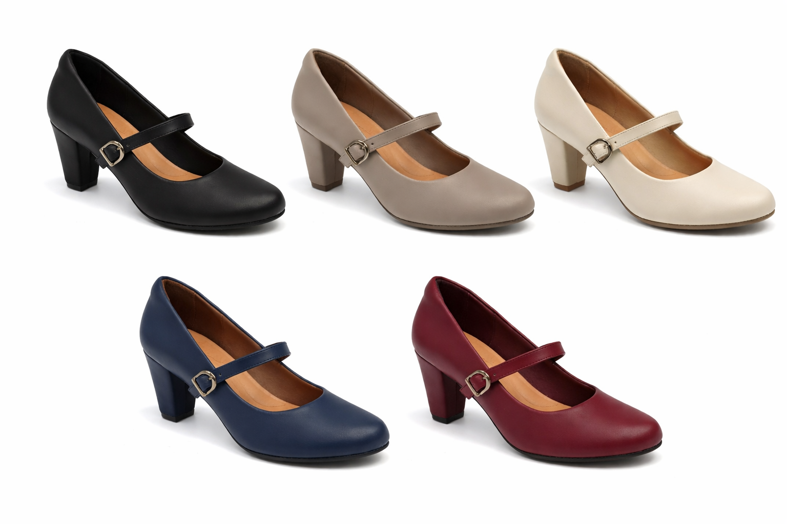 Lightweight Almond-Toe Mary Jane Heels for Women –