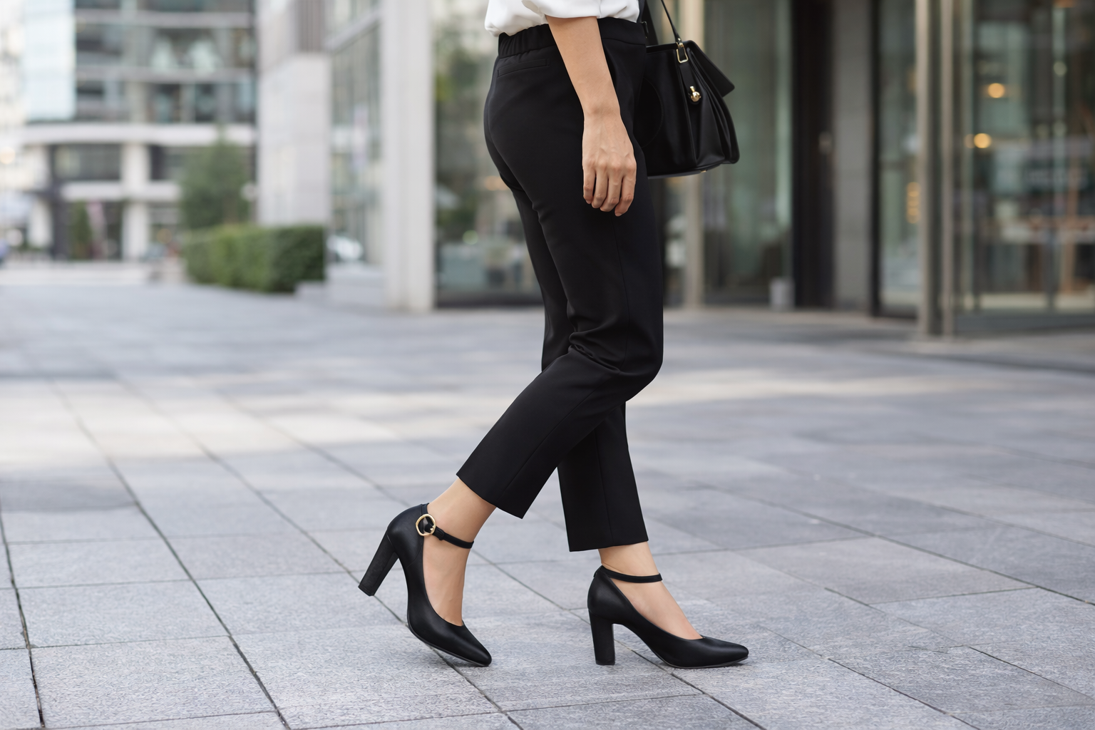 Women’s Ankle Strap Block Heel Pumps – Chic Pointed Toe Comfort Shoes