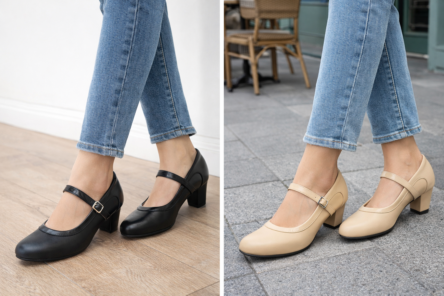 Women’s Crossover Strap Almond-Toe Comfort Heels - Lightweight & Stylish