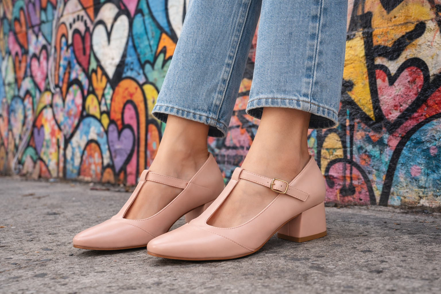 Jean-Friendly Stress-Free Lightweight Almond Toe Crossover Strap Women’s Heels