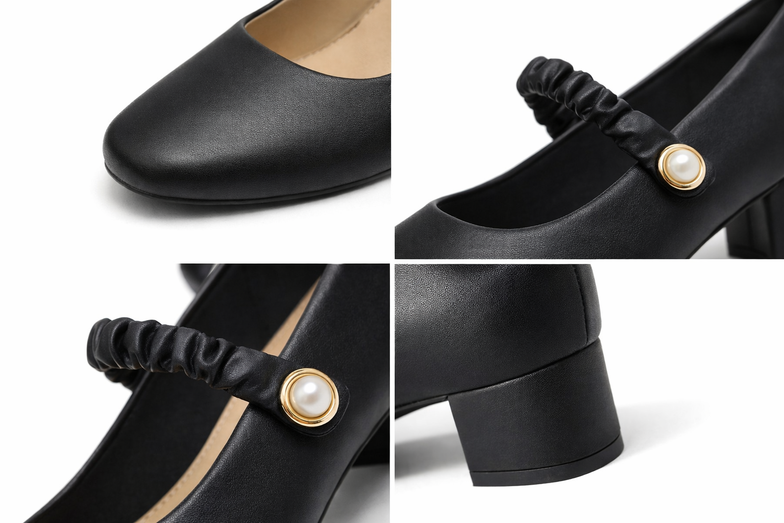 Elegant & Comfortable Women's Almond Toe Heels with Crossover Pearl Strap