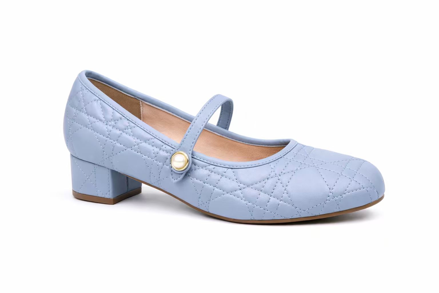 Jean-Friendly Lightweight Almond Toe Crossover Strap Comfortable Women's Low Heels