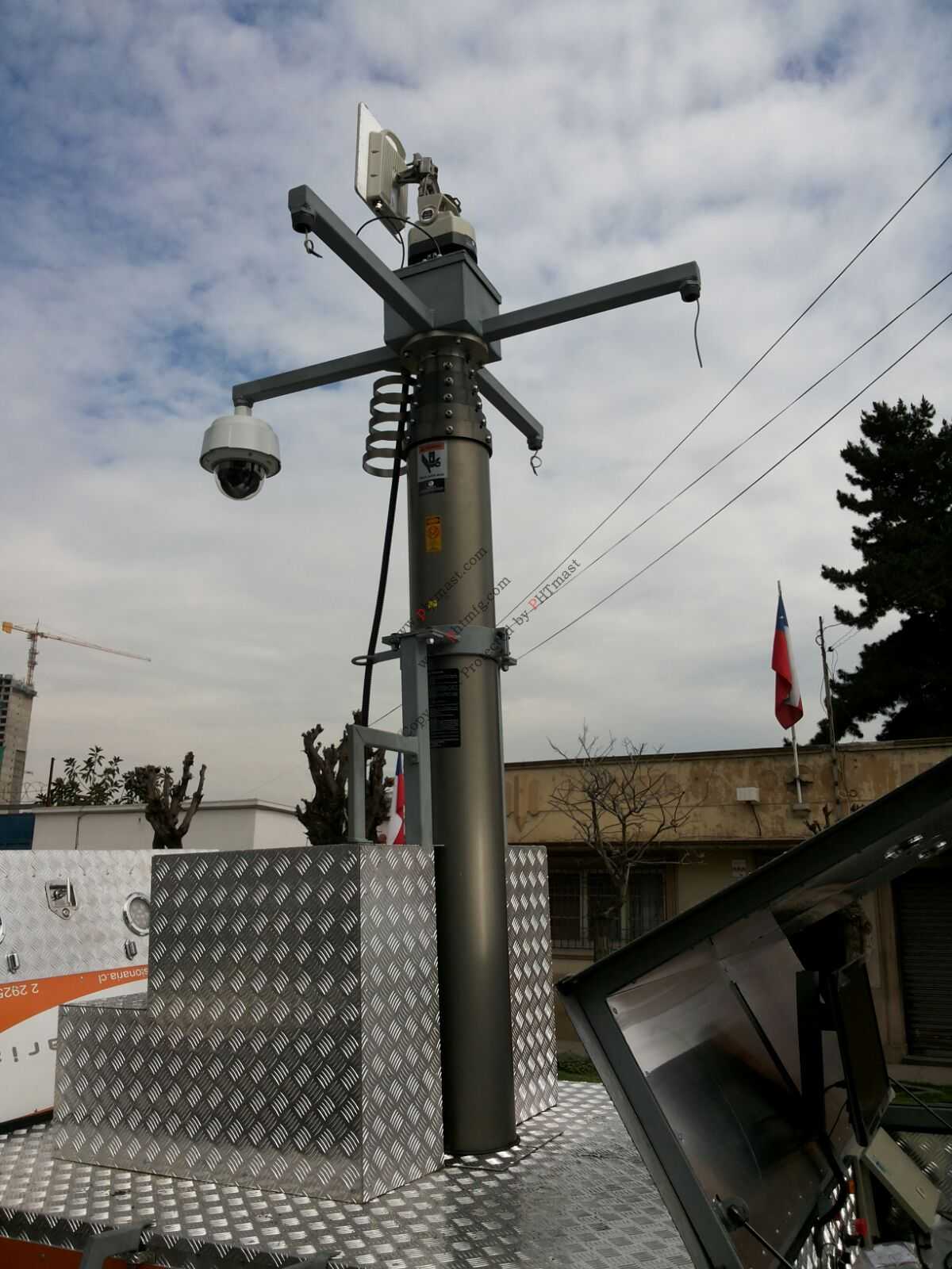 12m CCTV trailer mast