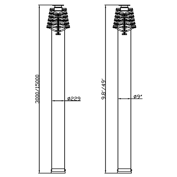 15m pneumatic telescopic mast