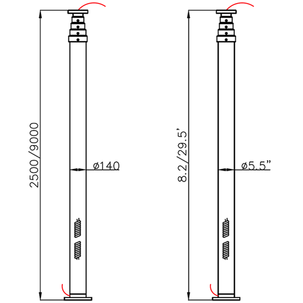 9m lighting mast tower 9m lighting mast tower