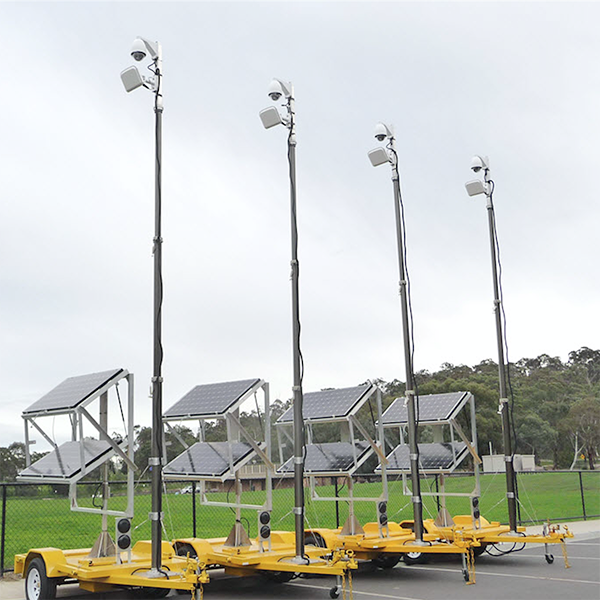 mobile solar cctv tower