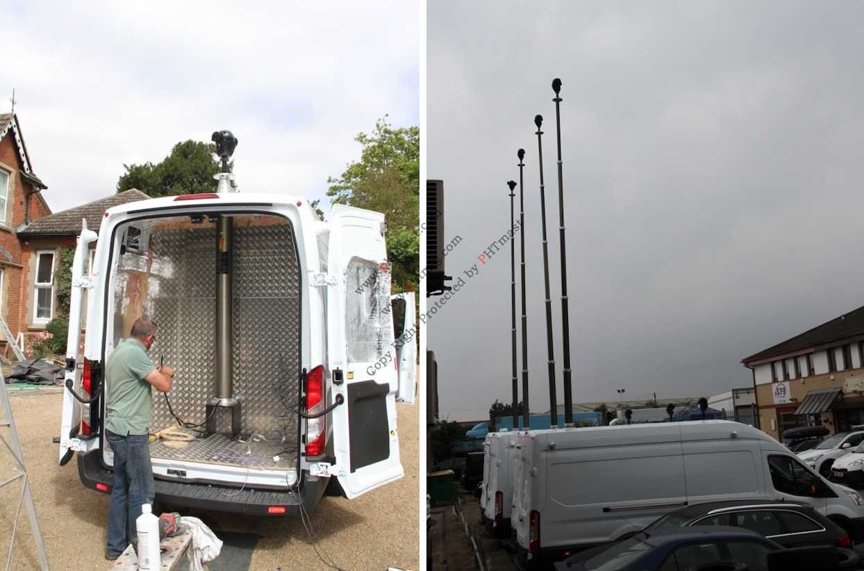vehicle inside mounting CCTV mast