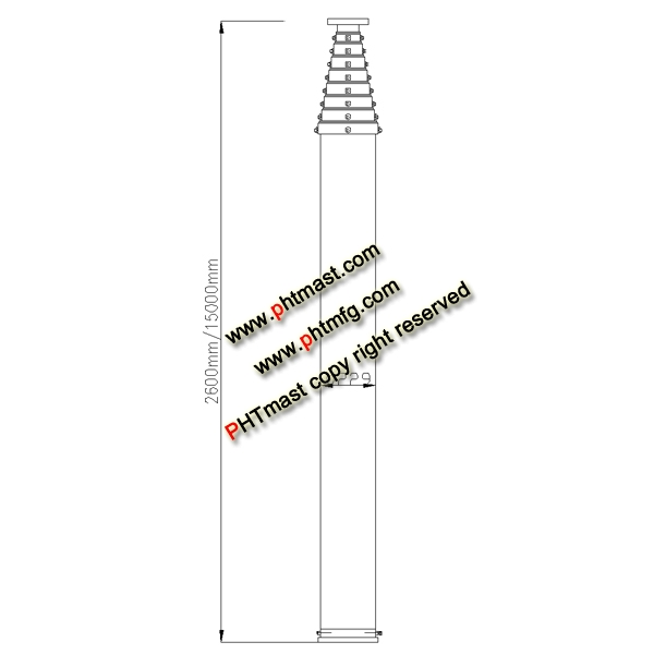 15m Telescopic Mast-70kg Payload