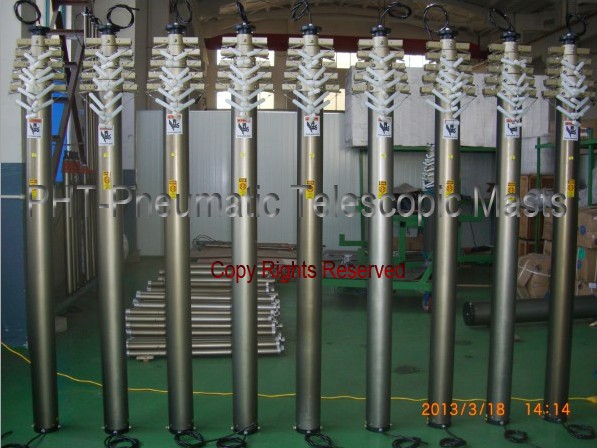 9m Pneumatic Telescopic Masts for LED Street Lights