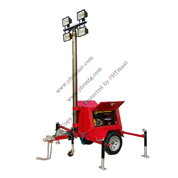 4000W Halogen Lamps Mobile Lighting Tower