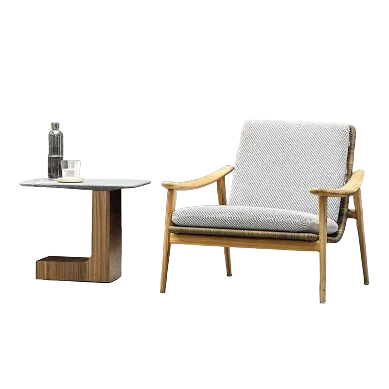 サイドテーブル（チーク材＋スラブストーン）