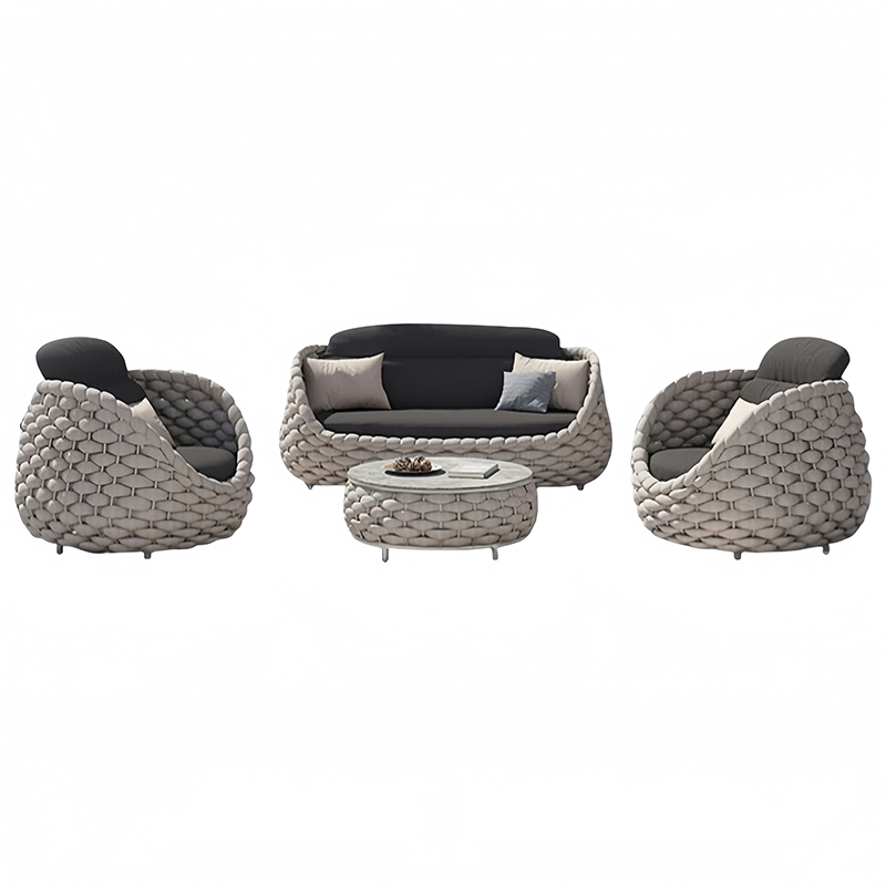 アーチ型ラタンコーヒーテーブル