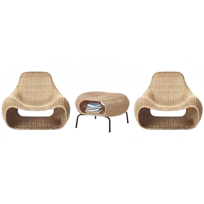 デザイン性のあるラタンソファ