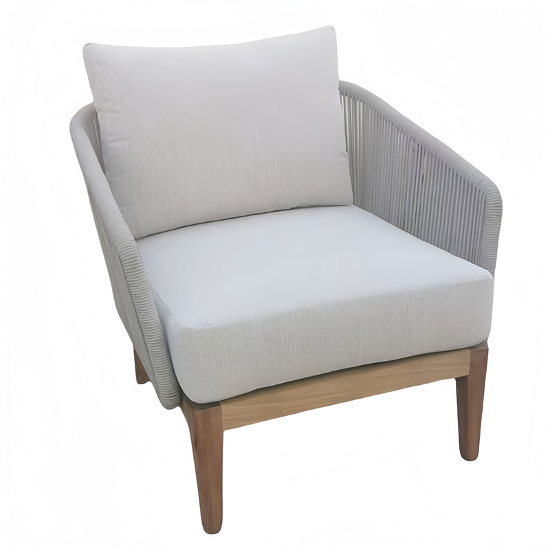 屋外用無垢材ラタン製ソファチェア