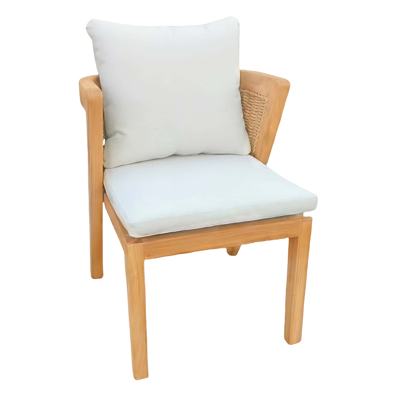 無垢材ラタン製リラックス一人掛け椅子