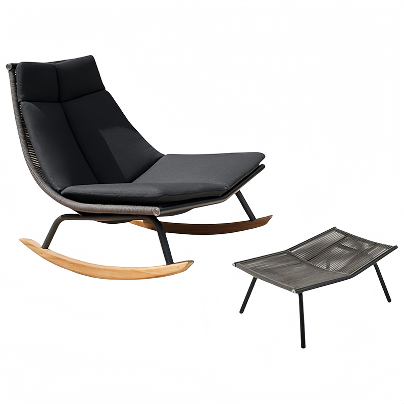 屋外用ラタン製ソファリクライニングチェア