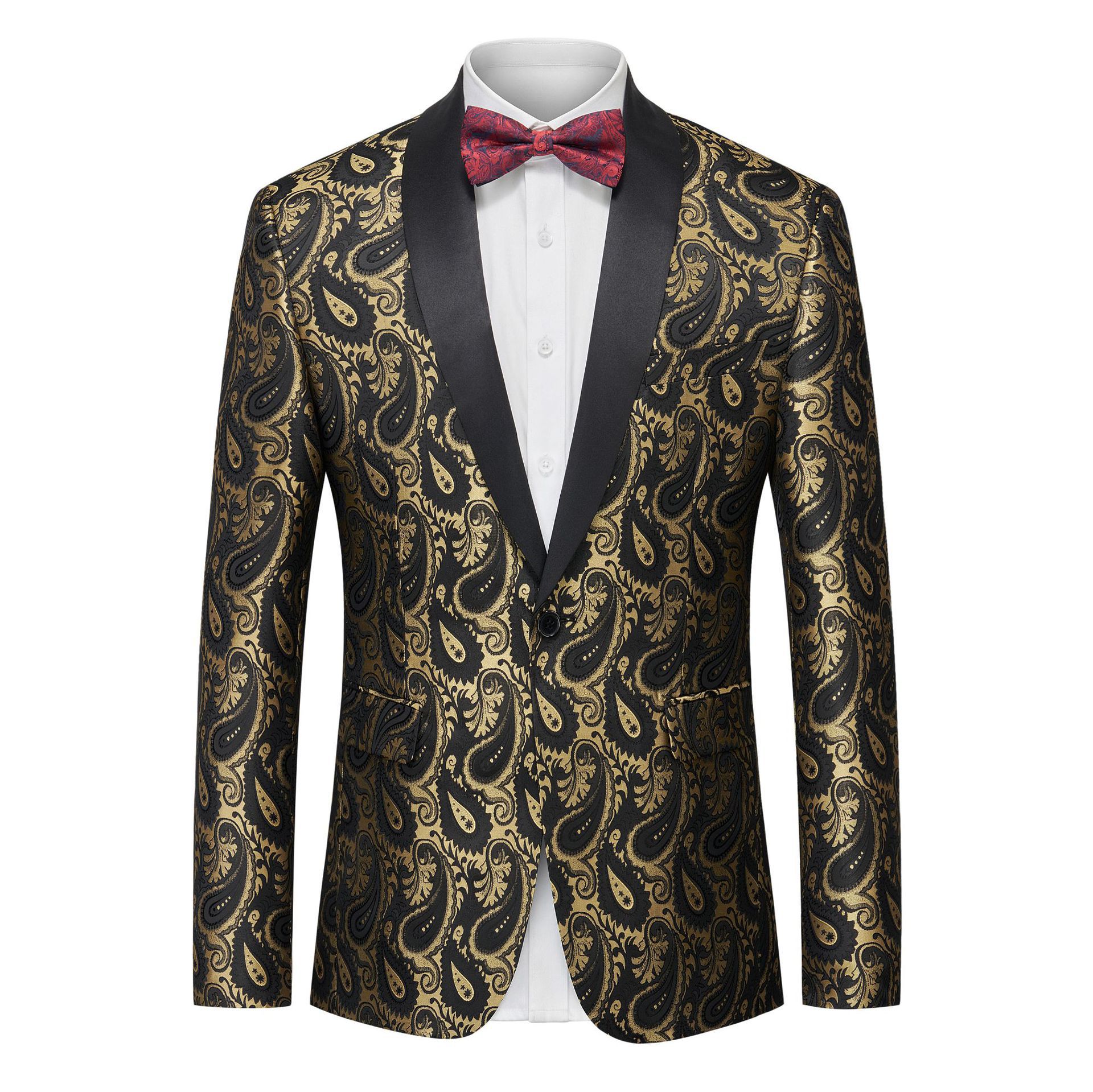 Men's Jacquard Dress Foreign Trade Fashion Suit Set Multi-color Slim Stage Performance Wedding Banquet Suit