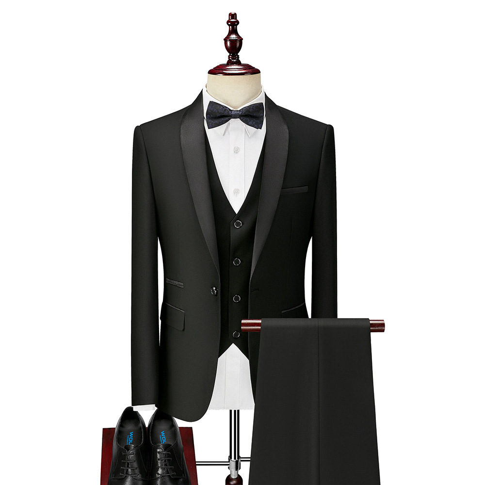 Hot style male groom suits black collar chorus performance host male green fruit collar suits suit