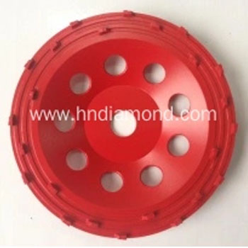 7 inch PCD cup wheel with 24 PCD 3*3mm