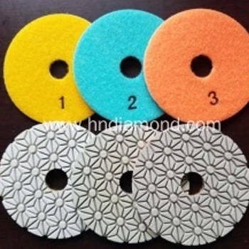4" 3 STEP DIAMOND POLISHING PADS SET OF 3