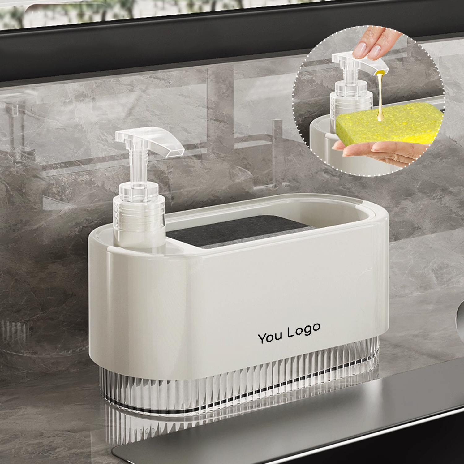 2 in 1 New Plastic Hand Sponge Holder Di