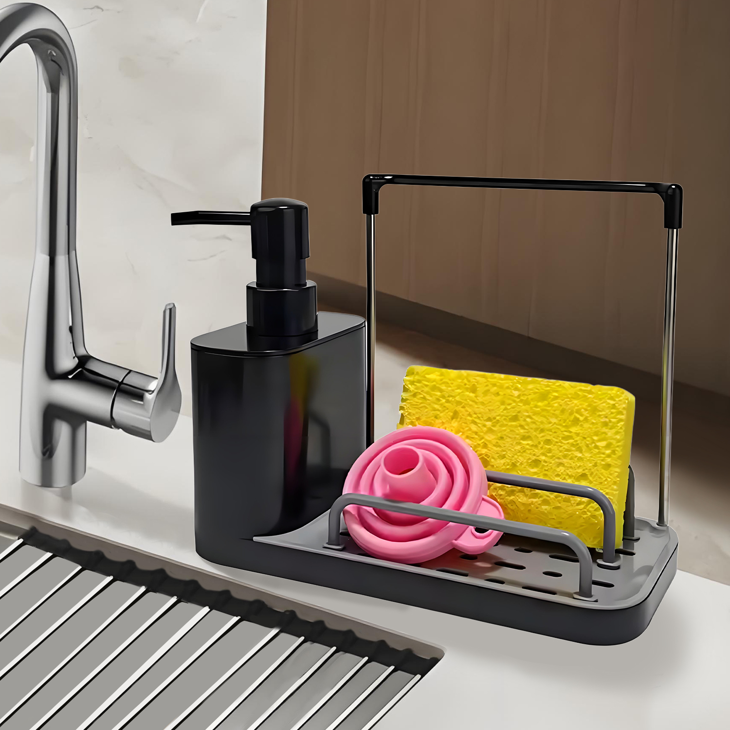 Transparent Rectangular Kitchen Soap Dis