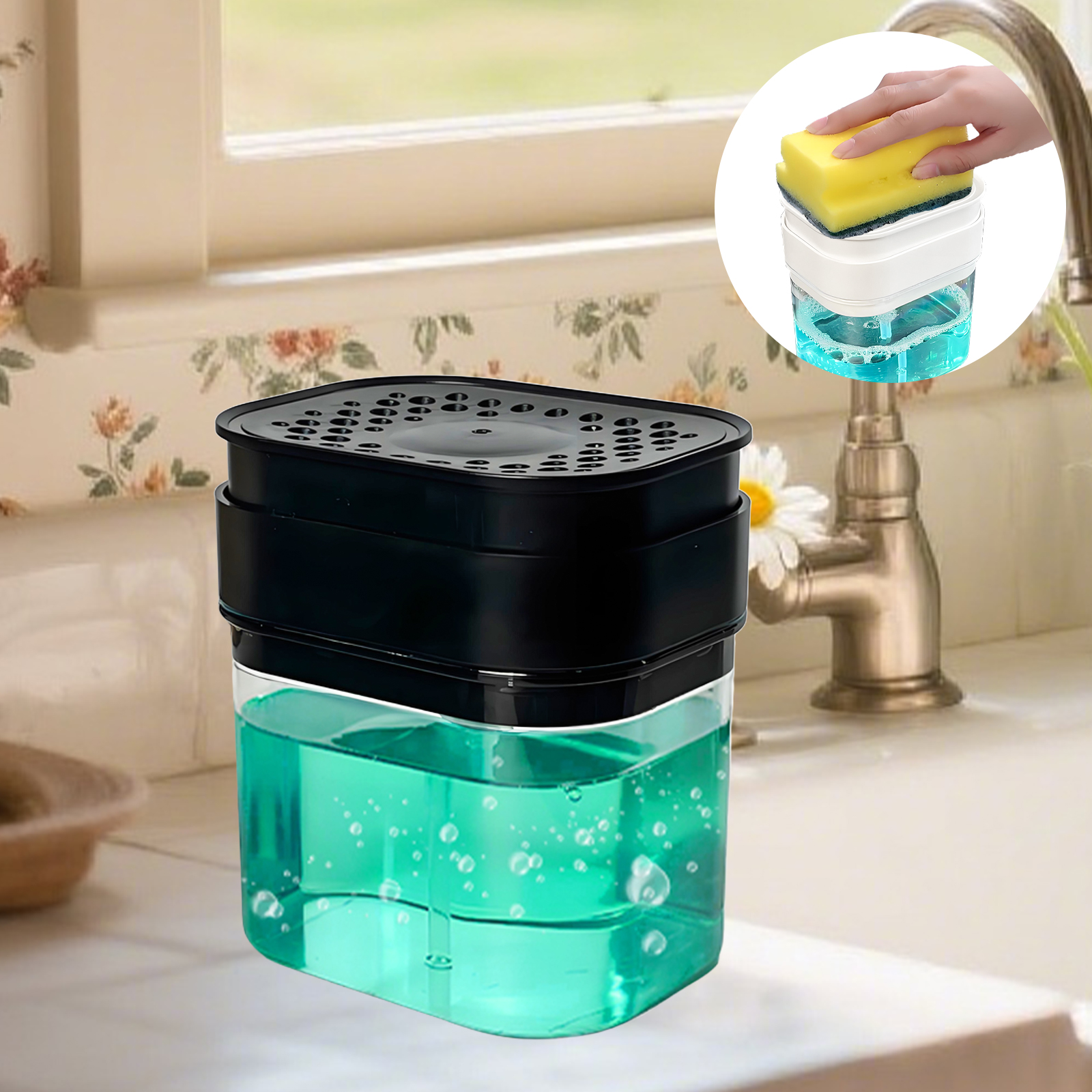 Creative 2-in-1 Manual Press Dish Soap D
