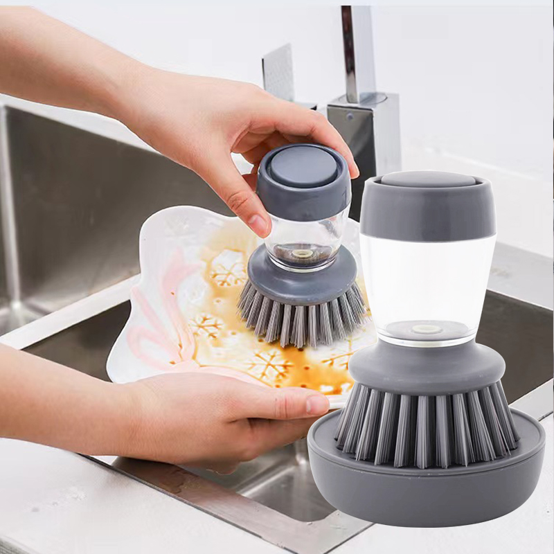 Kitchen Scrub Brush with Soap Dispenser 