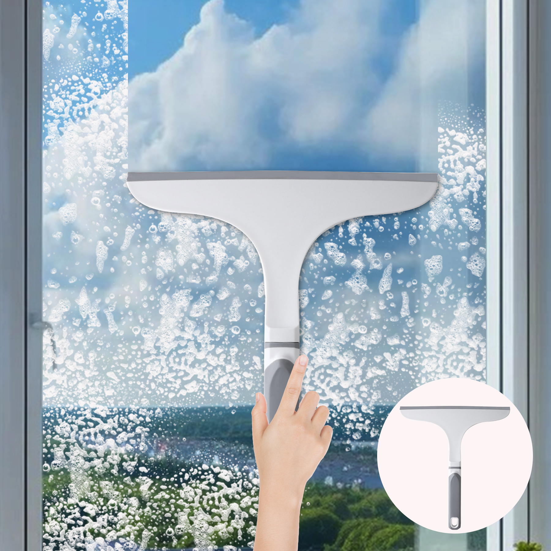 Soft Scraper Window Cleaner with Plastic