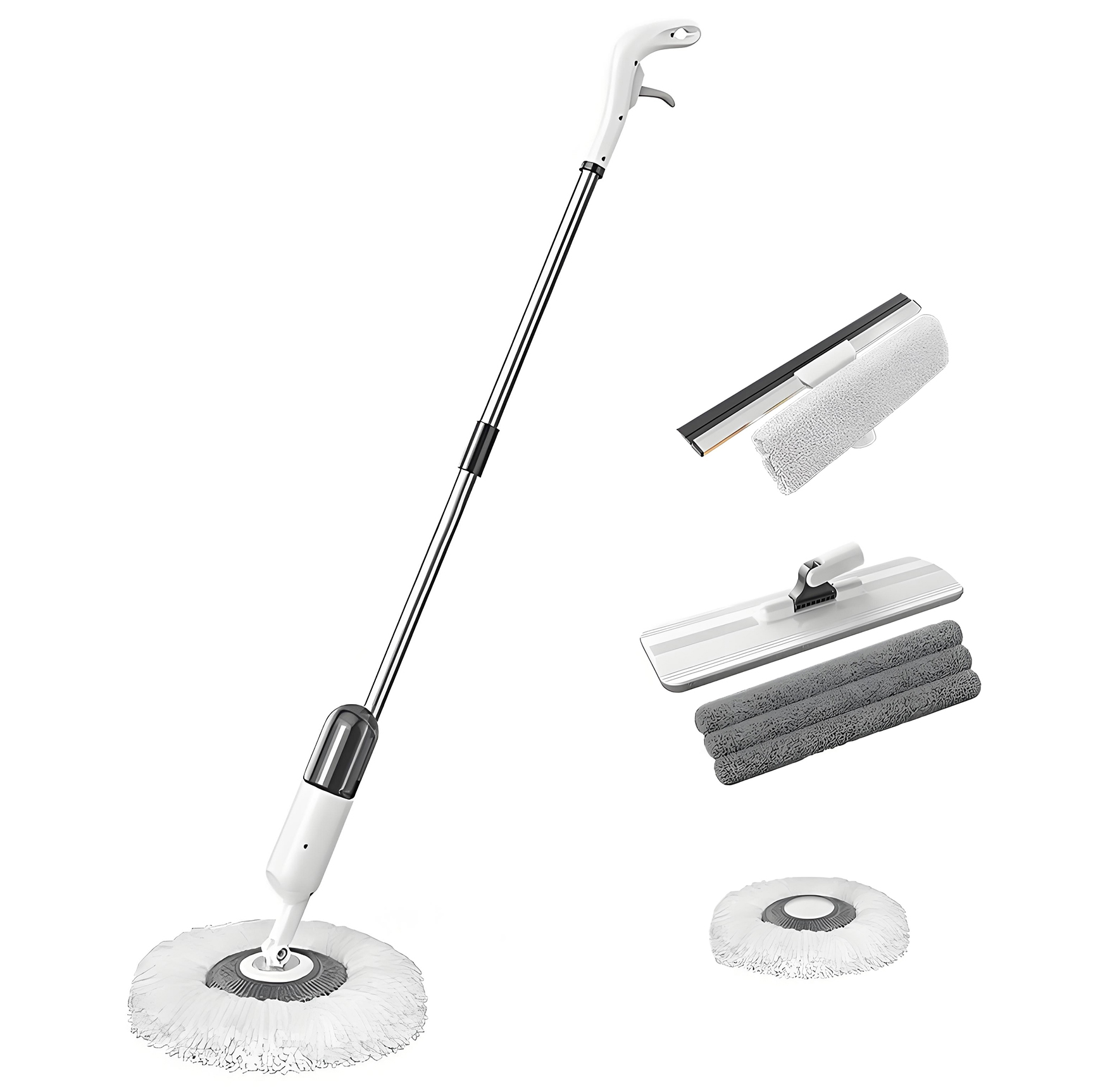 Microfiber Manual Spray Mop with 3 Inter
