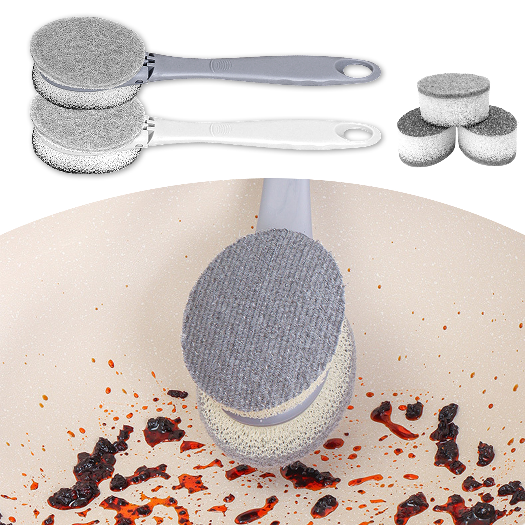 Double Sided Cloth Brush Kitchen Dish Cl
