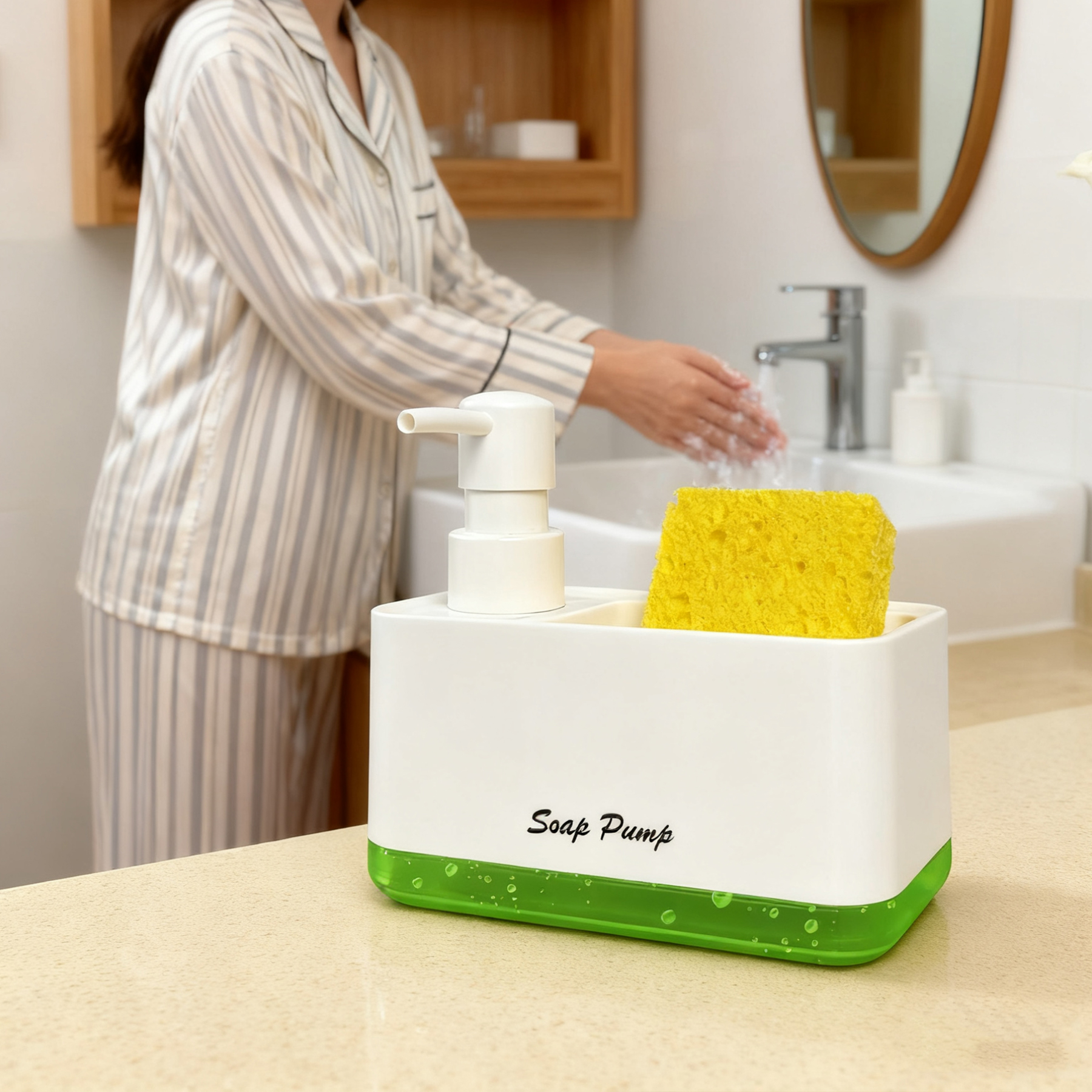 2-in-1 Plastic Hand Sponge Holder Dish W