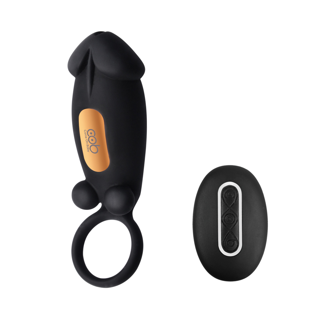 Remote Control Silicone Vibrating Cock Penis Ring Dildo [COBM18004]