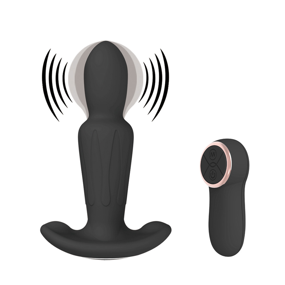 Silicone Remote Control Inflating Vibrating Anal Plug[VAS12018]