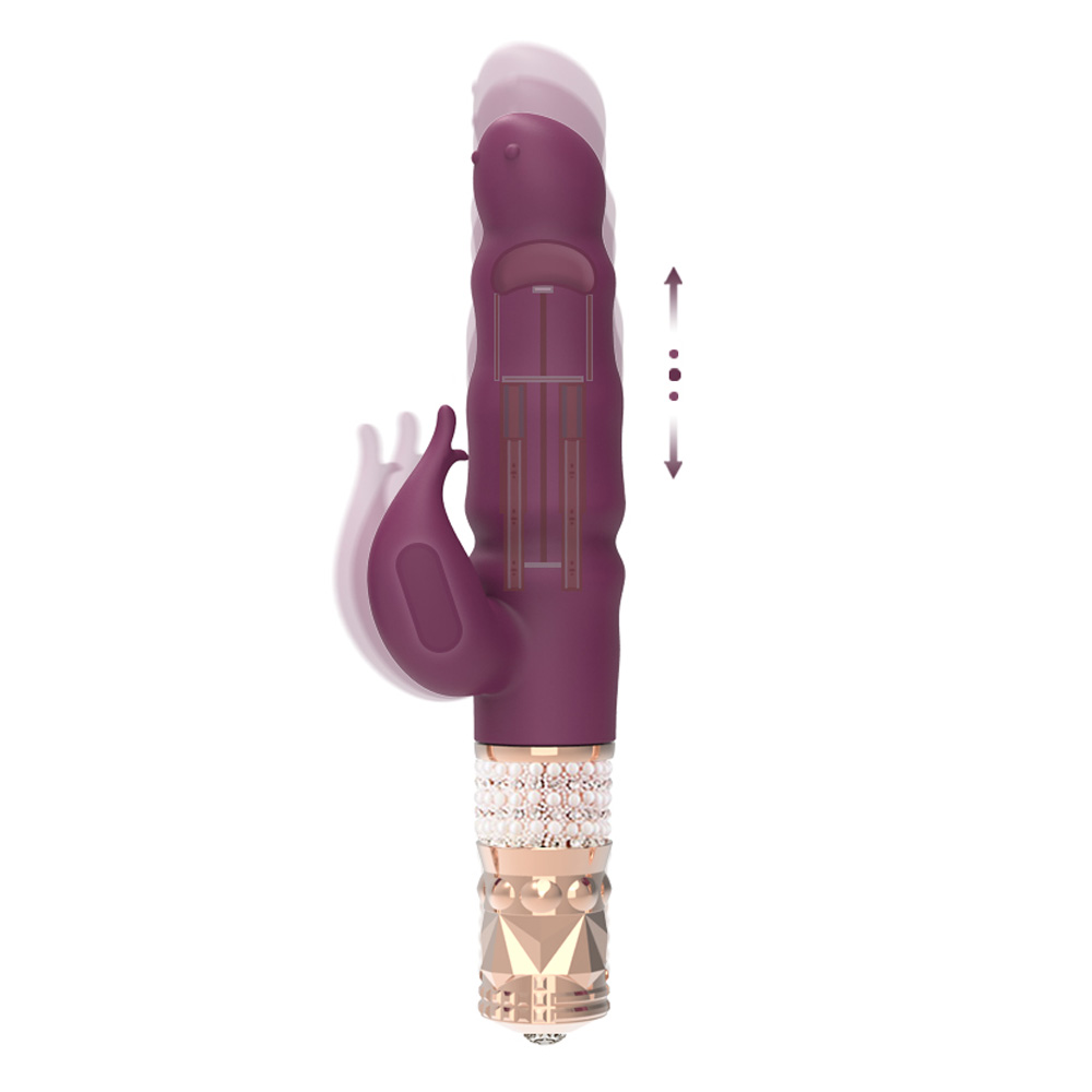 Jewelry Diamond Rabbit Silicone Vibrator with Multiple Functions[LXM21013]