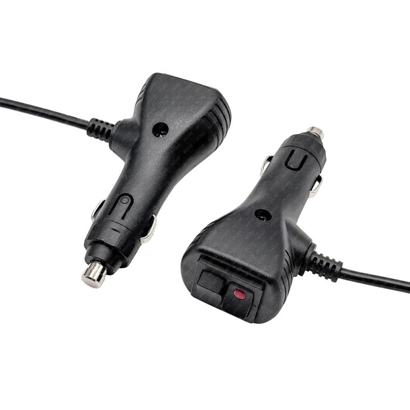 12V 24V Vehicle Car Cigarette Lighter Boat-shaped Switch Power Cable