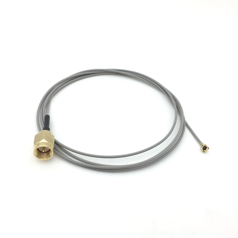 1M SMA Male Plug to IPEX UFL Female RF Coaxial Cable RF1.13 Grey Antenna Extension Cable