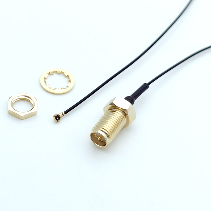 Antenna Cable RP-SMA Jack Bulkhead to MHF4 Plug RG0.81 20cm Thread Length 10mm Coaxial Cable Assembly