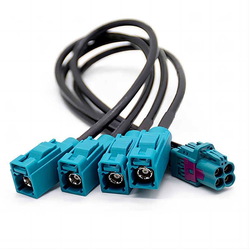 Automotive HSD Data Cable FAKRA Z 4-Pin Female to 4x FAKRA Z Female HFM High-Speed Mini FAKRA Cable