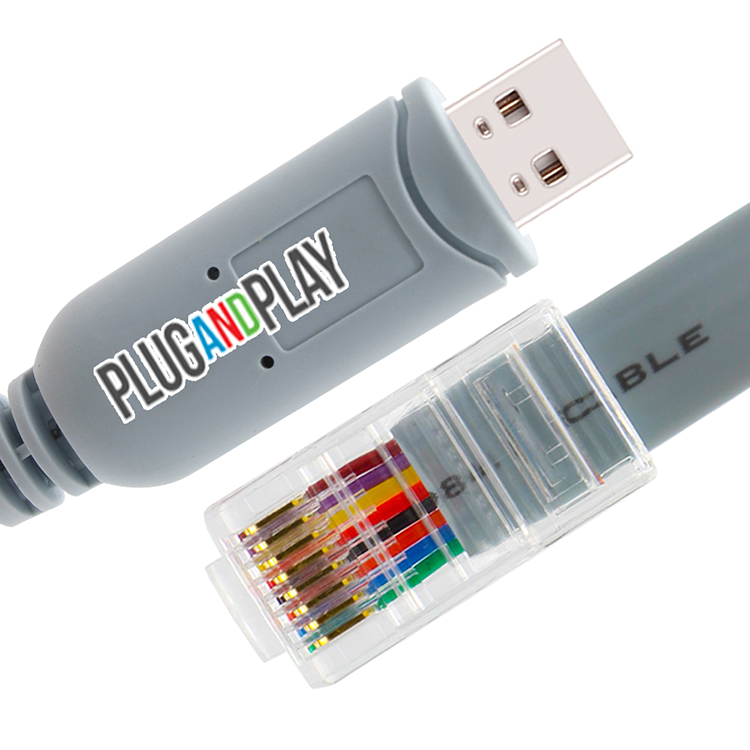 USB-A to RJ45 Serial Console Cable – FTDI Chipset Compatible for Network Devices