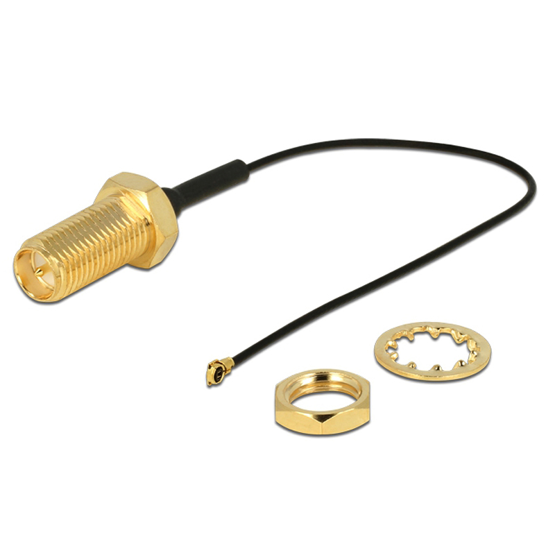 Ipex MHF4 U.FL to RP-SMA Female Bulkhead Connector Jack RG 0.81mm Coaxial Cable Assembly