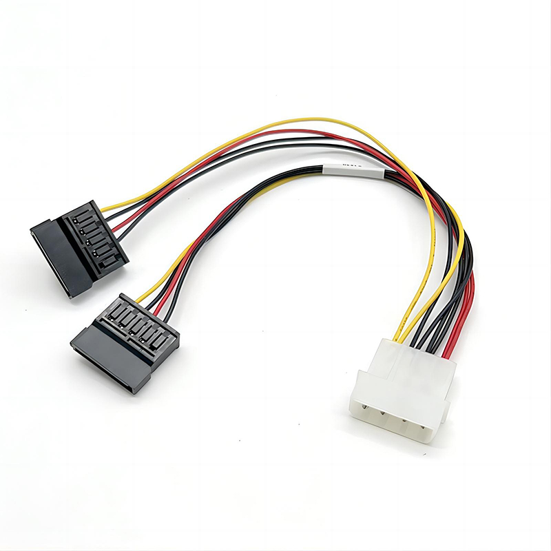 LP4 to 2x SATA Power Y Cable Adapter Molex to Dual SATA Power Adapter Splitter