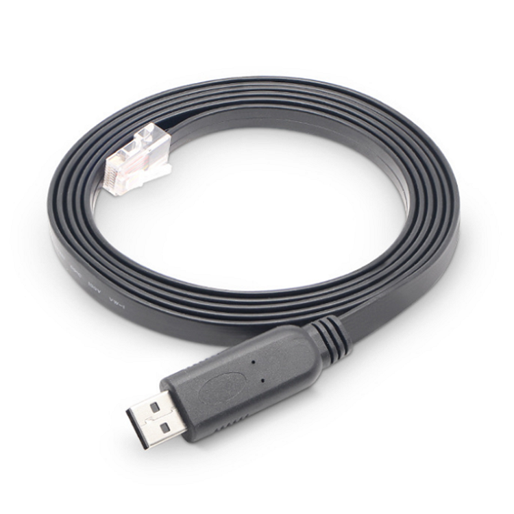USB-A to RJ45 Flat Console Cable – FTDI Chipset Compatible