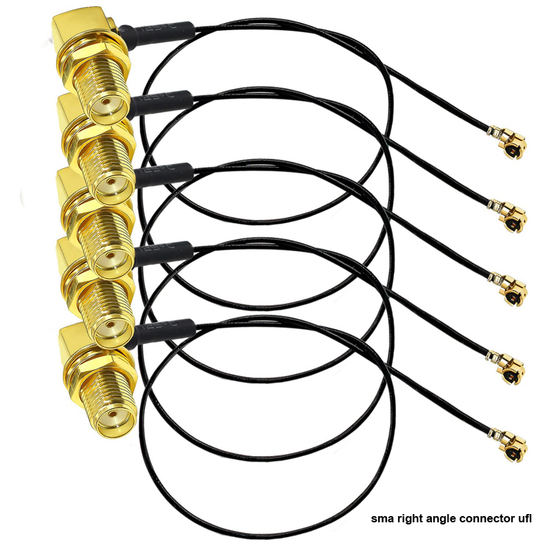 Oem Long 10cm 15cm 20cm 25cm 1m 5m Rpsma Sma Rp-sma Right Angle Connector to Ipex Ufl Rf Cable