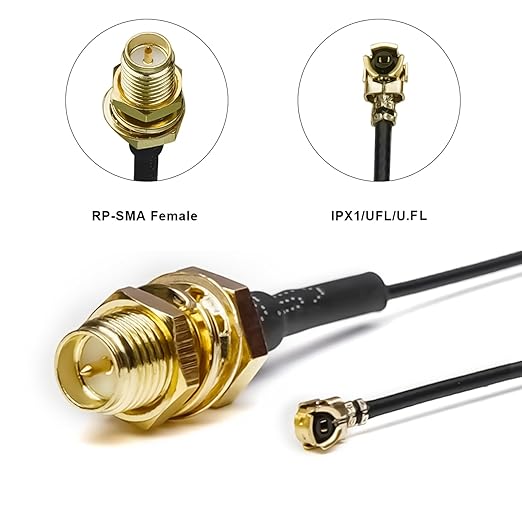 PCI U.FL to RP SMA Pigtail Cable Assembly Ipx Connector Ufl MHF4 Female Connector 1.13 Coaxial Cable