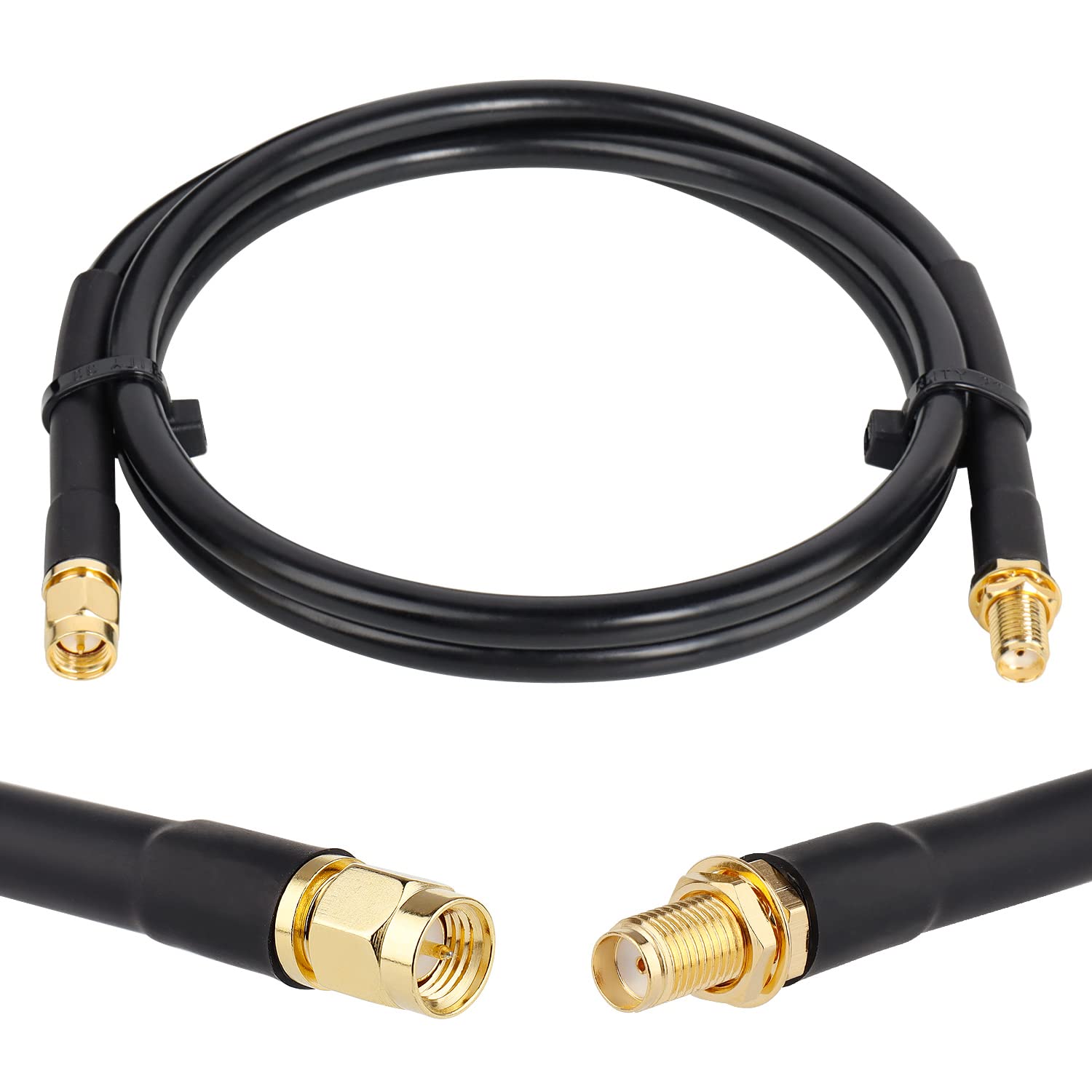 SMA Extension Cable 3FT, SMA Male to SMA Female Coaxial Cable KMR240 50 Ohm Low Loss Pure Copper Coax Cable for SDR Equipment Antenna, Ham Radio, 3G 4G LTE Antenna, ADS-B, GPS and etc(Not for TV)