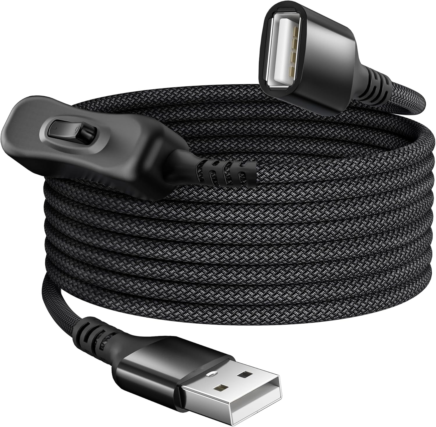 USB On Off Switch Cable USB Extension Cable Support Data and Power 6.6 FT,Inline USB Power Switch,USB Male to Female with Toggle Switch for LED Lamp,LED Light Strips,USB Fan,Driving Recorder