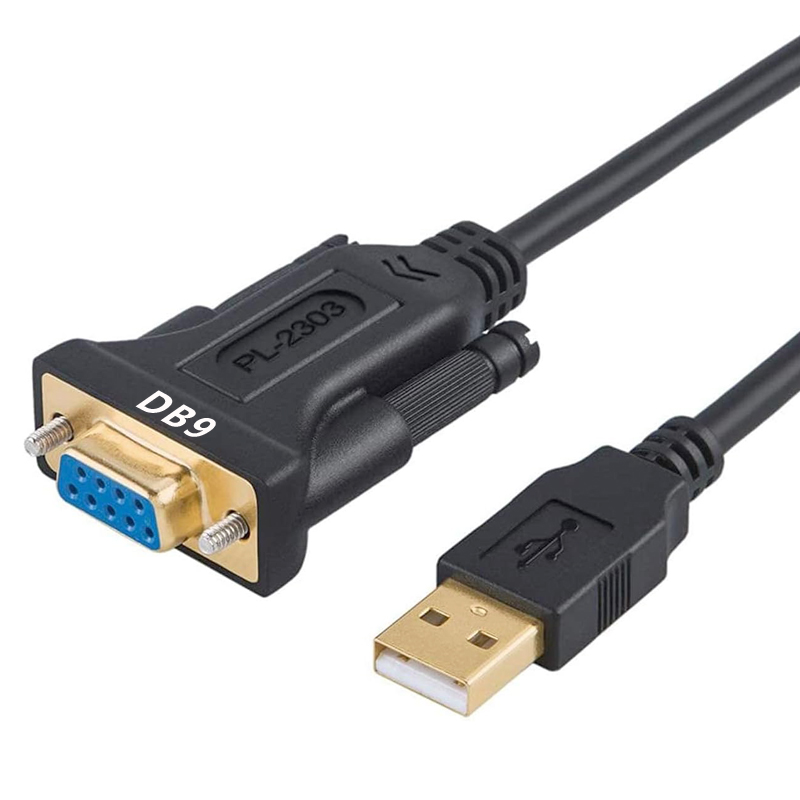 USB 2.0 to DB9 RS232 Female Serial Adapter Cable with PL2303 Chip, Gold-Plated Connector